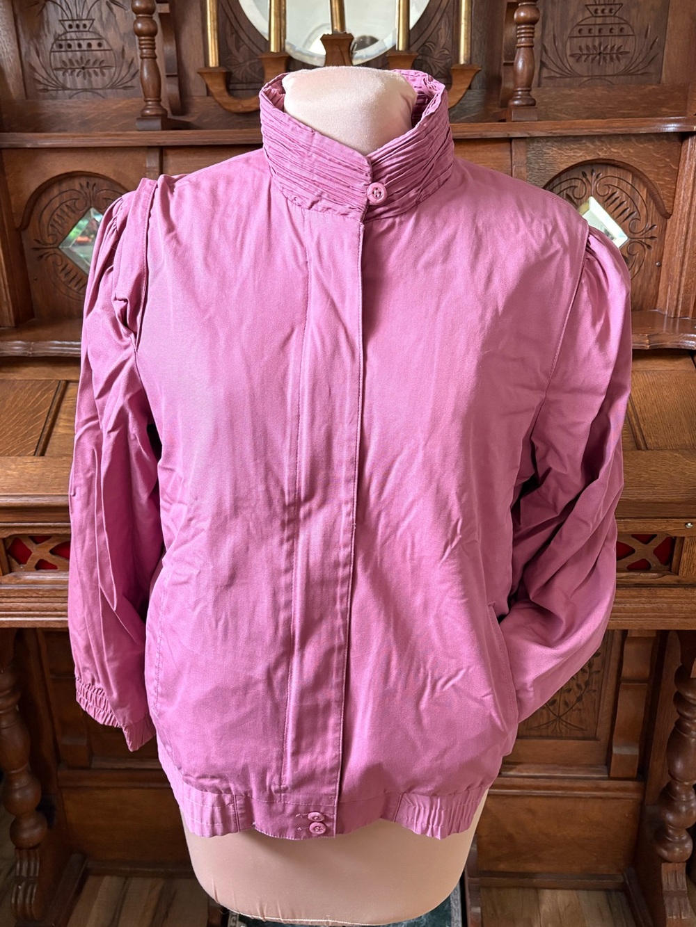 Gorgeous blush pastel pink London Fog bomber coat